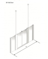 Larenco Alcove Half Height Shower Enclosure Bi-fold Door with 2 Inline Fixed Panels